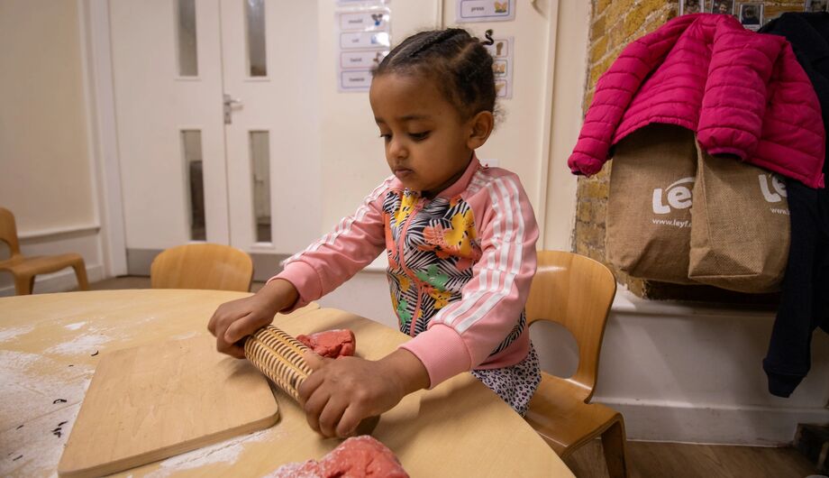 Rolling out play dough